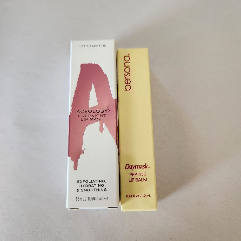 Aceology & Persona Lip Mask and Peptide Lip Balm Bundle NIB